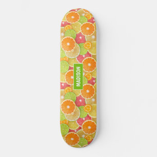 Nome personalizado de Citrus coloridos Skateboard