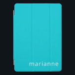Nome Personalizado de Cor Sólida de Turquesa de Co<br><div class="desc">Cobrir iPad Pro com Nome Personalizado de Cor Sólida Turquesa Cuta</div>