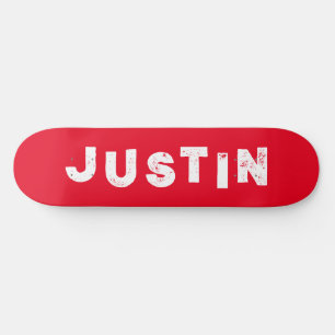 Nome personalizado de cor sólida do skate vermelho