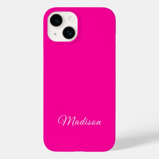 Nome Personalizado de Cor Sólida Neon-Pink (Verso)