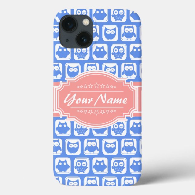 Nome Personalizado de Coral de Coral Azul (Verso)