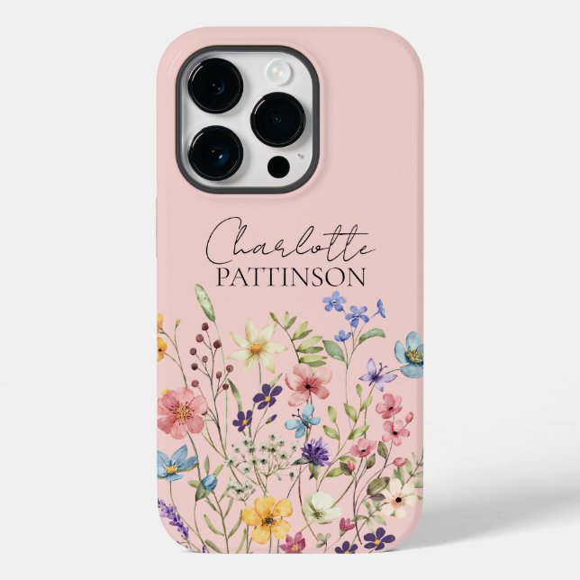Nome Personalizado de Flor Selvagem Botânica Cor-d (Verso)