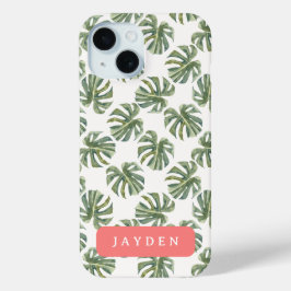 Nome Personalizado de Folha de Palma Rosa e Tropic