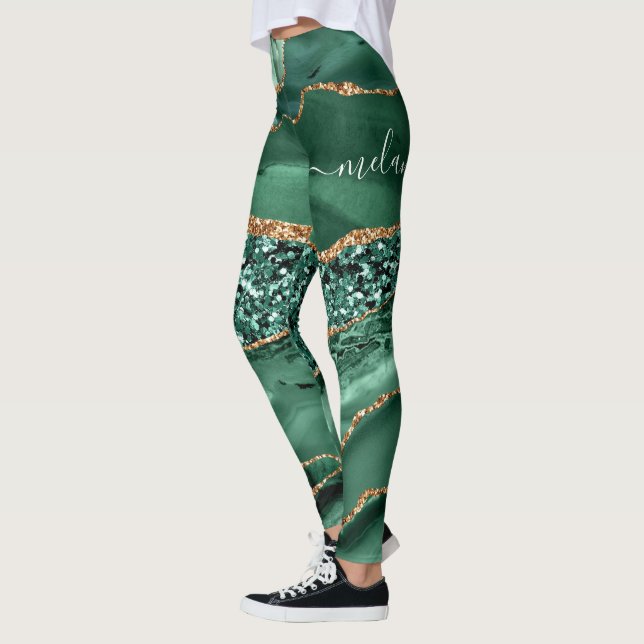 Nome Personalizado de Leggings Douradas de Lâminas (Esquerda)