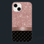 Nome Personalizado de Luxo Preto Glitter Dourado M<br><div class="desc">Capas de iphone moderna de nomes personalizados de luxo preto brilhante Dourado.</div>