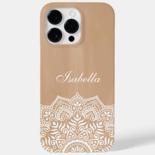 Nome Personalizado de Mandala Branco e Neutro