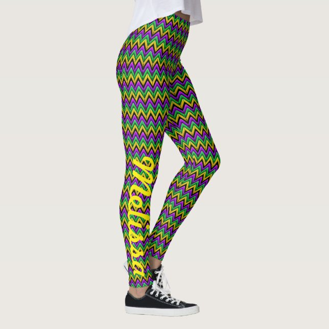 Nome personalizado de Mardi Gras Leggings Yoga (Direita)