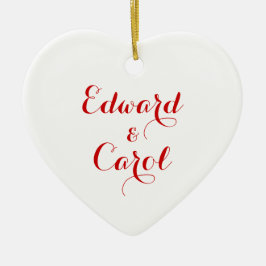 Nome Personalizado de Ornamento do Coração Cerâmic