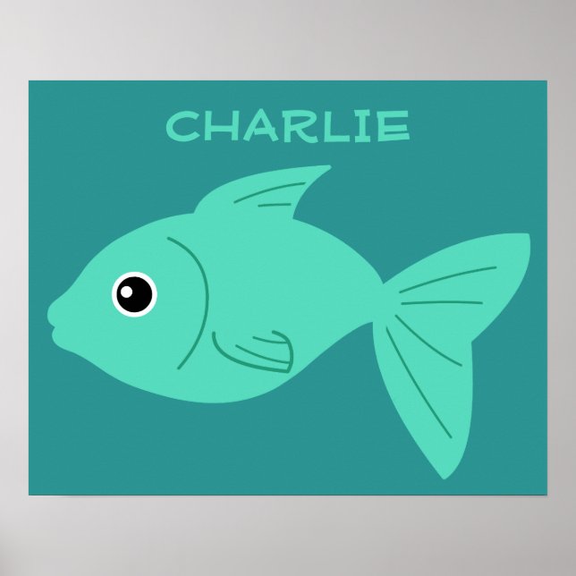 Nome personalizado de Peixe Cortado poster (Frente)