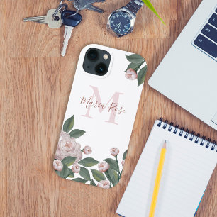 Nome Personalizado de Rosa de Floral Botânico Mono