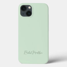 Nome Personalizado de Script Verde Mint Minimalist