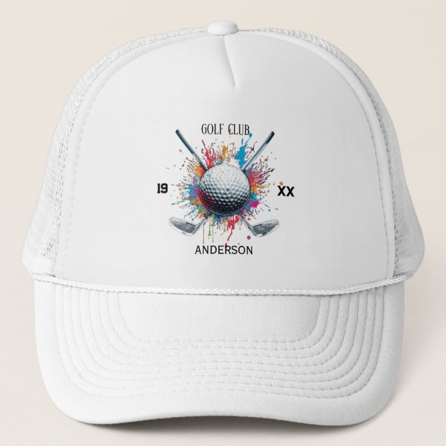 Nome Personalizado de Taco de Golfe Boné de Caminh (Frente)