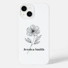 Nome personalizado Desenho da Linha de Flor Minima