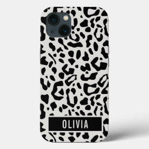 Nome Personalizado Divertido Neve Leopardo Padrão