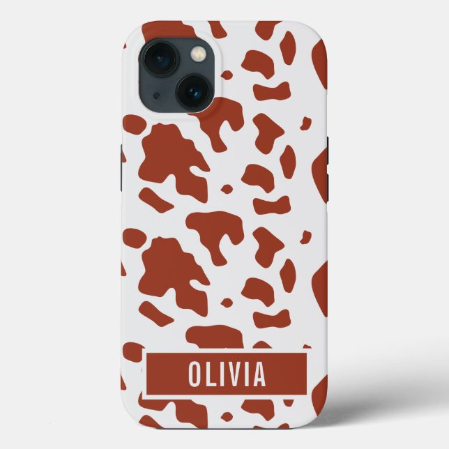 Nome personalizado do Ayrshire Cow Animal Print Pa (Verso)