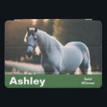 Nome Personalizado do Cavalo de Foto Pet<br><div class="desc">Este na moda iPad Air cobrir pode ser personalizado com sua foto do seu animal ou animal de estimação favorito Clique em. 'Personalizar' para adicionar a sua própria escolha de fotografia de cobrir, o nome do seu cavalo e o seu próprio nome (ou o nome do destinatário). O na moda...</div>