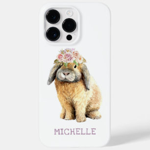 Nome Personalizado do Coelho Floral de Coelho de W