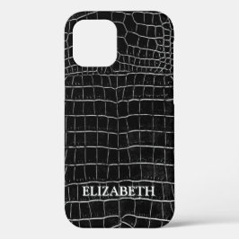 Nome Personalizado do Couro Crocodilo Preto