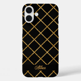Nome Personalizado do Diamante Preto e Dourado Ele