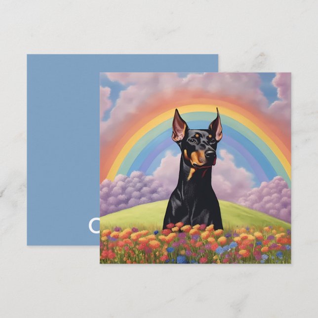 Nome Personalizado do Doberman Pinscher Dog Rainbo (Frente/Verso)