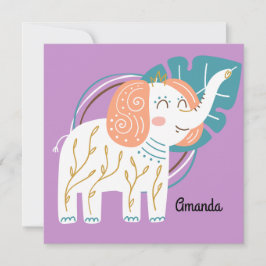 Nome Personalizado do Little Elephant Boho