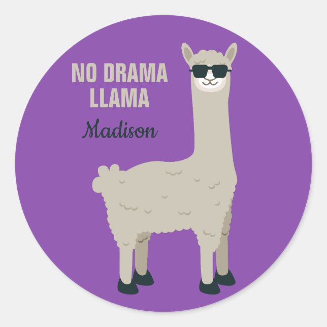 Nome personalizado do Llama legal e adesivos color (Frente)