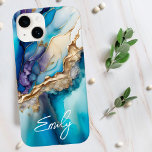 Nome Personalizado do Marble Dourado Azul Elegante<br><div class="desc">O moderno Elegante Azul Dourado Marble Personalised Name capas de iphone apresenta seu nome personalizado em uma tipografia elegante de script de caligrafia em um fundo moderno de mármore azul e dourado. Presente perfeito para ela no aniversário, mãe no Dia de as mães, irmã ou bestie no Natal e feriados....</div>