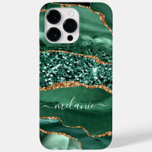 Nome Personalizado do Marble Glitter Verde Dourado