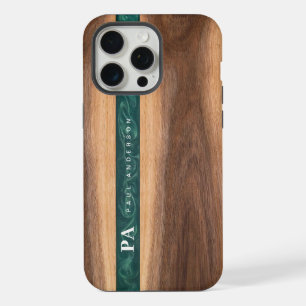 Nome Personalizado do Monograma do Mármaco Verde e