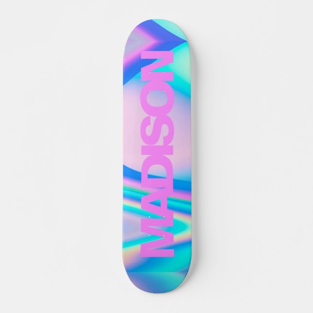 Nome personalizado do skate Rosa Girly Moderno (Frente)