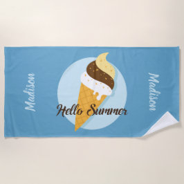 Nome personalizado do Sorvete Hello e toalha de pr