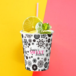 Nome Personalizado do Sweet Floral 16, Cute Branco