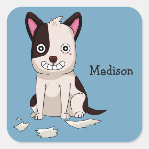 Nome personalizado e adesivos coloridos do Cachorr