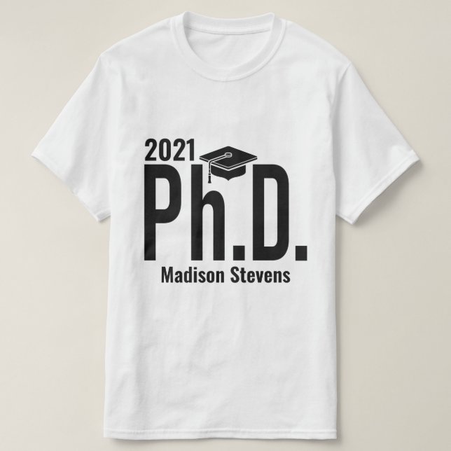 Nome personalizado e ano Ph.D. camisetas (Frente do Design)