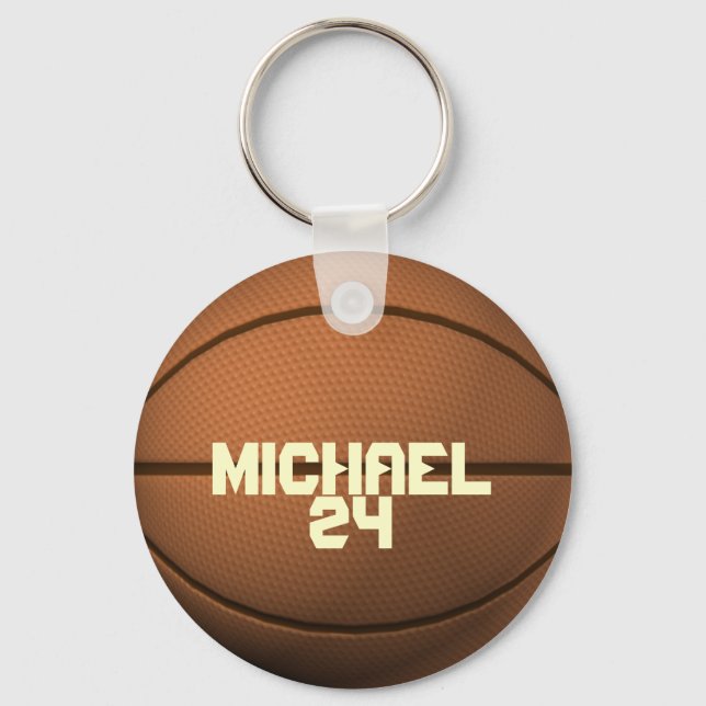 Nome Personalizado e Chaveiro de Basquete de Númer (Frente)