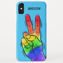 Nome personalizado e cor do Rainbow Peace capa de