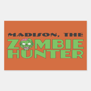 Nome personalizado e cor Zombie Hunter adesivos