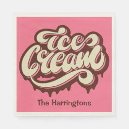 Nome personalizado e guardanapos de papel de Sorve