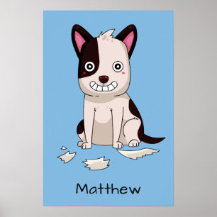 Nome personalizado e poster de cor do Cão Engraç