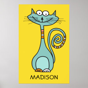 Nome personalizado e poster de cor engraçados do C