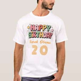 Nome personalizado e t-shirt de aniversário feliz