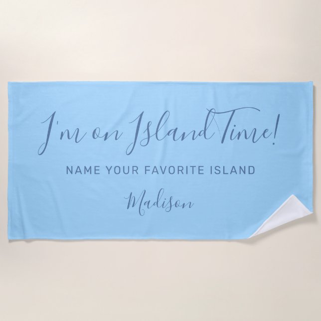 Nome personalizado e toalha de praia de texto (Frente)