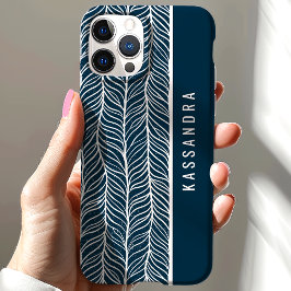 Nome Personalizado em Espinha de Peixe Azul Marinh