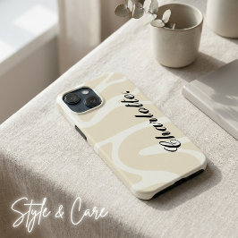 Nome Personalizado em Padrão Orgânico Simples Crem