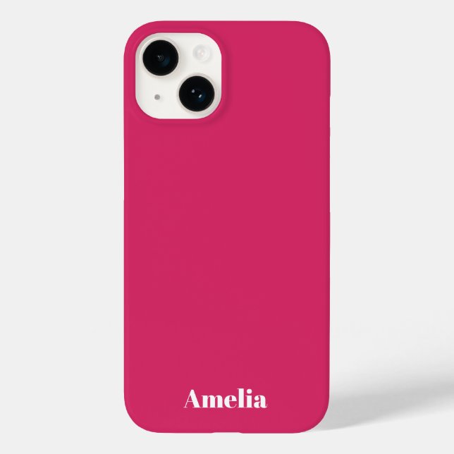 Nome Personalizado em roteiro branco fúcsia modern (Verso)