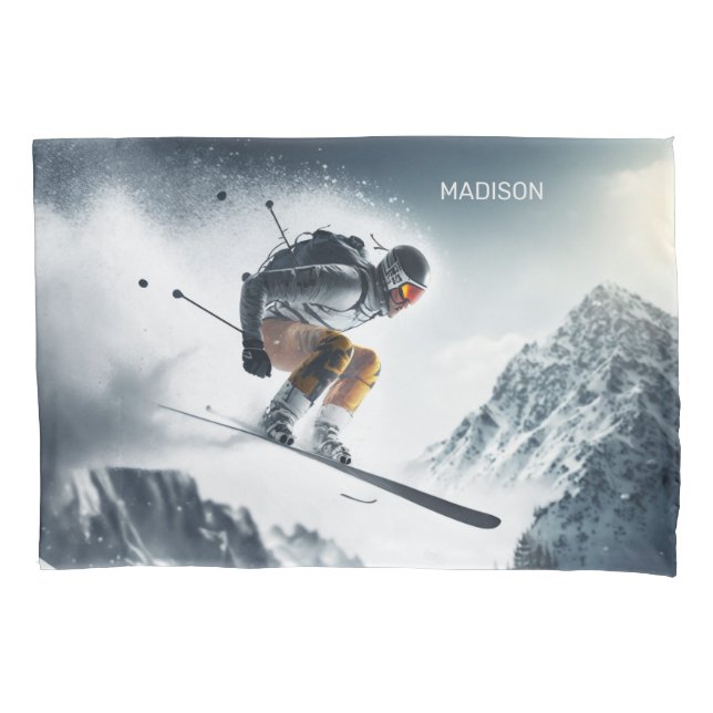 Nome Personalizado - esquiador Mountain (Frente)
