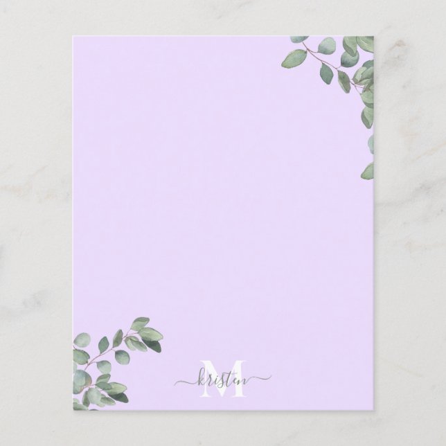 Nome Personalizado Eucalyptus lavanda (Frente)