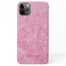 Nome personalizado Faux Pink Marble capas de telef