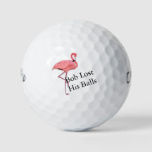 Nome Personalizado Flamingo Rosa Humor Golfístico