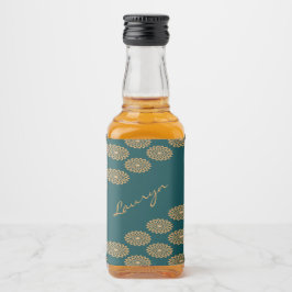 Nome personalizado floral castanho em verde-pinhei